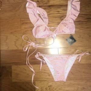 Striped pink and white Zaful Swimsuit